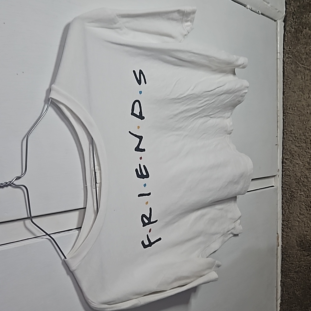 Garage White Friends Crop Top